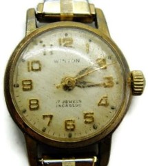 Winton Vintage 17 Jewels Incabloc Gold-Tone WU Mechanical Bracelet Watch -Runs