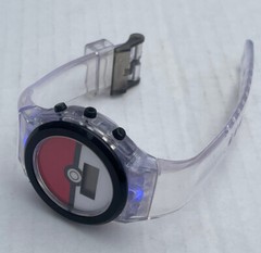 2016 Nintendo Pokémon Pokeball LCD Watch Clear Band Light-Up Face Needs Battery
