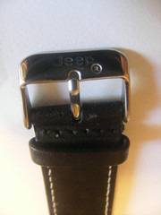 Jeep Watch New Never Worn Black and White Leather Strap New Battery 5 ATM Proof
