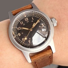 Retro Black 24-Hour Arabic Numerals Double Sapphire Military Men’s Watches NH35