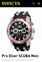 Invicta Pro Diver Scuba Men’s Quartz Watch Black/Red/Silver (22307)