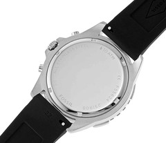 *NEW WITH TAGS* Fossil Bannon Silver Black Silicone Chronograph BQ2494 Watch