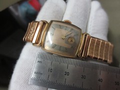 Vintage LONGINES 10KT Rose Gold Filled 8LN 17J Wristwatch w/ Stretch Band