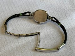 Vtg Bulova Wristwatch Swiss Made 6″ Band Clear Stones Fold Over Clasp *RUNS*