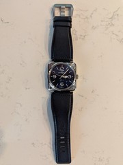 Bell & Ross BR 03-92 42mm Dark Blue Leather band. Excellent condition