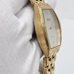 Relic Folio Watch Men Wrist Watch Date Gold Tone Quartz New Battery