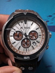 Fossil Coachman Silver Dial Brown Leather Band Men’s Watch (CH2565)