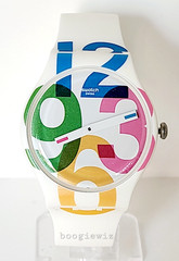 SWATCH, SWISS MADE, CLK WISE LARGE ASSORTED NUMBERS, SU0W117, NEW IN BOX