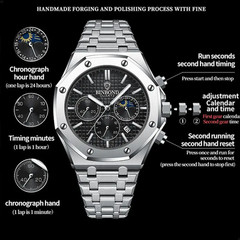 BINBOND Fashion Business Top Luxury Quartz Watch Watches Stainless Steel Water
