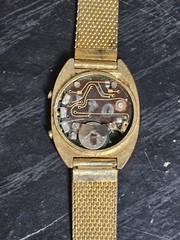 Vintage Cariole Digital LED, LCD Wristwatch Gold Tone Solar Quartz *Read Desc*