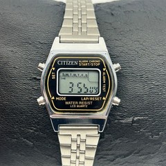 Vintage Citizen Seven Chronograph Alarm Silver-tone Digital Watch New Battery