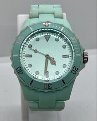 Ladies/Teens Mint Green Watch New Battery Fits 6-1/2” Wrists Luminous Hands