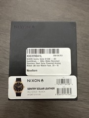 Nixon Sentry Solar Leather A1347-510 All Gold/ Black
