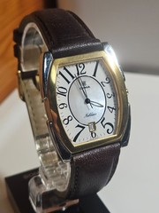 CYMA Noblesse 527 Swiss Quartz Date Tonneau Men’s Watch 33mm New Battery VGC