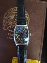 Chensi Colorful Tonneau Watch Brand New Never Worn Quartz Date Black Leather