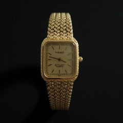 Tissot Stylist Swiss Made Quartz Women’s Square Gold Case Yellow Gold Bracelet