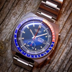 🕰 Vintage 1972 Seiko “Cevert” Blue Pepsi Chronograph | Serviced & Restored