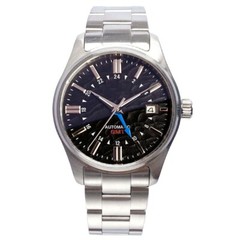 39mm Tandorio Sterile Black Dial Sapphire Glass NH34A GMT Automatic Mens Watch