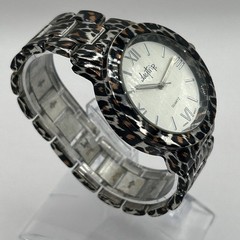 Daytrip Watch Women’s Cheetah Print Orange & Black Band Silver Dial NEW BATTERY