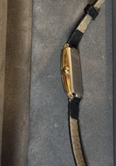 ⌚️RADO Florence 153.3606.2N Woman’s Qz Watch Square Gold Dial W/Box, New🔋, 📄
