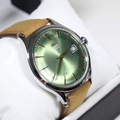 Orient Bambino Green Dial Brown Leather Strap Men’s Classic Watch RA-AC0P01E