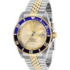 Invicta Pro Diver Champagne Dial Blue/Black Bezel NH35A Men’s Auto Watch- 29181
