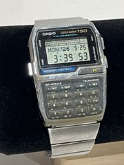 CASIO DBC-1500 Data Bank 150 Digital Calculator Watch Silver – WORKING