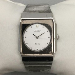 Vtg Citizen Men Watch 27mm Silver Tone Seven Diamond 2030-944976 New Battery