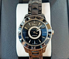 Dior VIII “Black Diamond” Ceramic Stainless Steel Women’s watch 6.26″-6.75″ In.