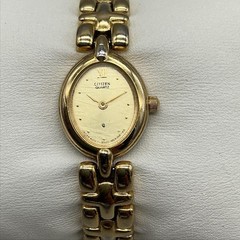 Vintage Citizen Womens Watch 16mm Gold Tone 3220-S33468 New Battery 6.5″