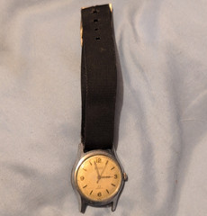 Bulova Accutron Automatic Self-Winding 23J Vintage 33mm SS Black Nylon Strap