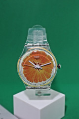 New Swiss Swatch Originals Vitamine Boost Orange Translucent Watch 41mm SUOK115