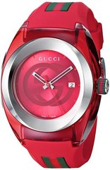 New Gucci Sync XXL 46mm YA137103 Red Rubber Band Red Dial Unisex Watch