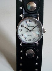 Men’s Number Dial Black Leather Band Biker Style Fashion Dressy Casual Watch