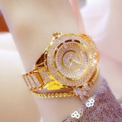 Full Diamond Luxury Women Watch Round Face Stylish Gold Women’s Wrist Watch