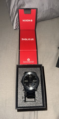 Nixon Time Teller All Black Stainless Steel Quartz 37mm Watch w/ Box Manual
