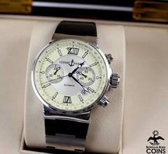 ULYSSE NARDIN Automatic 57J Cream & Silver Dial 40mm St. Steel Case Men’s Watch