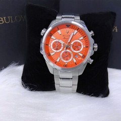 Men New Bulova Classic Orange Marine Star Stainless Steel 96B395 Watch (100MM)