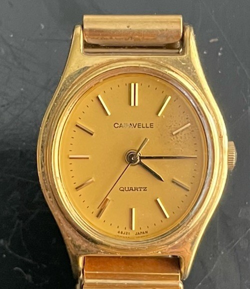 Vintage Caravelle by Bulova Ladies Watch Gold Tone For Parts And Repair