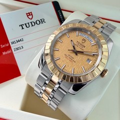 41mm Tudor 23013 Classic Day Date Linen Dial – Box Papers + Caseback sticker!