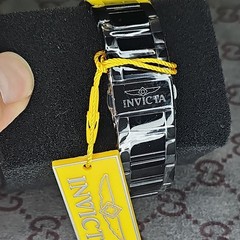 Invicta Speedway Quartz Octagon Watch Black SS Bracelet Glitter Dial 30m, Box