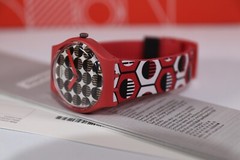 New Swiss Swatch Originals Swaiti Red Multicolor Silicone Watch 34mm GR163 Black