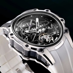 MEGIR Skeleton Dial Automatic Mechanical Watch Men Stainless Steel Waterproof