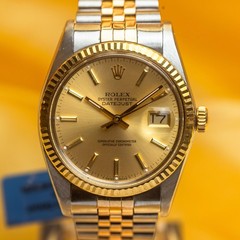 Rolex Datejust 36mm Two Tone Champagne Stick Dial – 16013
