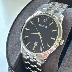 Bulova Sutton Men’s Quartz Silver Date Display Blue Dial Watch 40mm 96B338