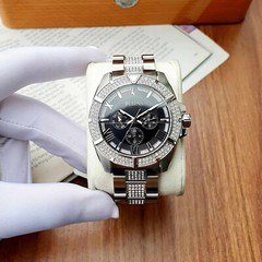 New Bulova Men’s Stainless Steel Crystal Watch 96C126 Silver