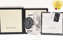 *TOP MINT w/ Box* Gucci YA136301 Dive Black Dial Stainless Steel Men’s Watch
