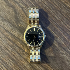 Caravelle Men’s Quartz Wristwatch Black Dial Date Silver Stainless Bracelet