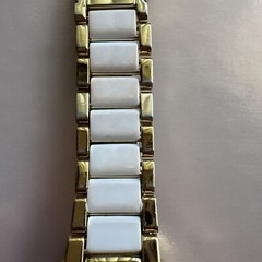 Michael Kors Parker MK6119 Wrist Watch for Women Gold & White Needs Battery Read