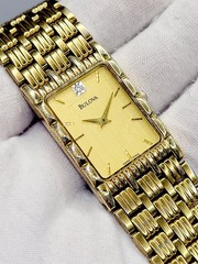 Bulova Diamond Quartz Men’s Watch SWISS 2000 Vintage Quartz New Battery